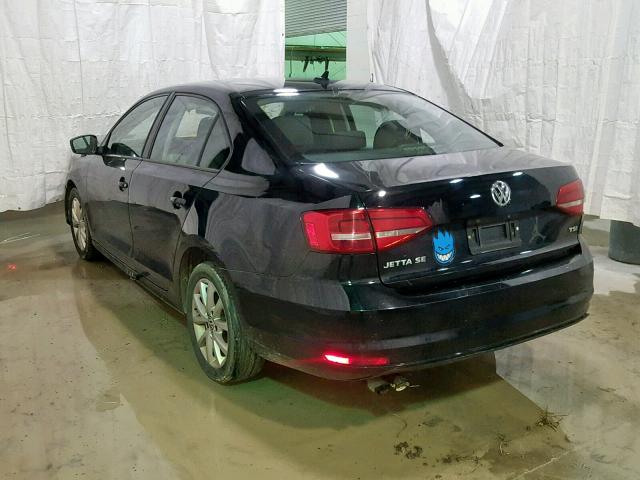 3VWD17AJ5FM353190 - 2015 VOLKSWAGEN JETTA SE BLACK photo 3