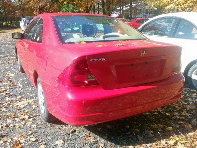 1HGEM22511L036053 - 2001 HONDA CIVIC LX RED photo 3