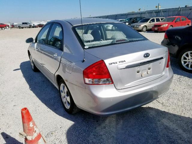 KNAFE121985505702 - 2008 KIA SPECTRA EX SILVER photo 3