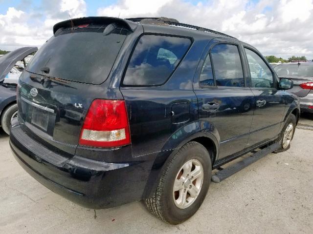 KNDJD733765524605 - 2006 KIA SORENTO EX BLACK photo 4