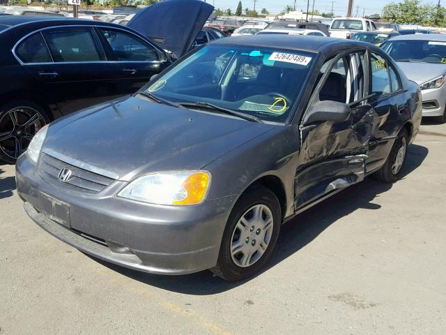 2HGES15541H617538 - 2001 HONDA CIVIC LX GRAY photo 2