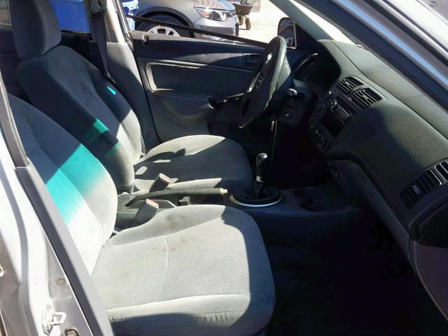 2HGES15541H617538 - 2001 HONDA CIVIC LX GRAY photo 5