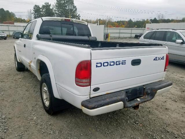 1B7GG22NXYS785190 - 2000 DODGE DAKOTA WHITE photo 3