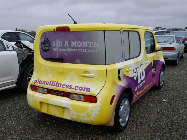 JN8AZ28R89T130293 - 2009 NISSAN CUBE BASE YELLOW photo 4