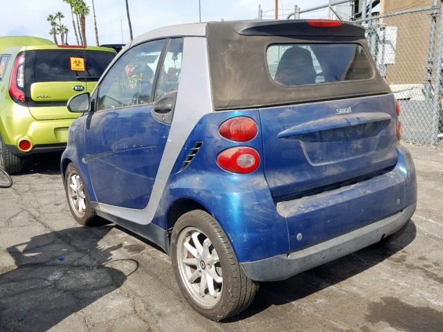 WMEEK31X88K185249 - 2008 SMART FORTWO PAS 蓝色 照片 3