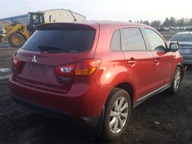 4A4AR3AUXFE059056 - 2015 MITSUBISHI OUTLANDER RED photo 4