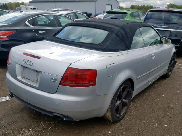 WAUDH48H97K029990 - 2007 AUDI A4 3.2 CAB SILVER photo 4