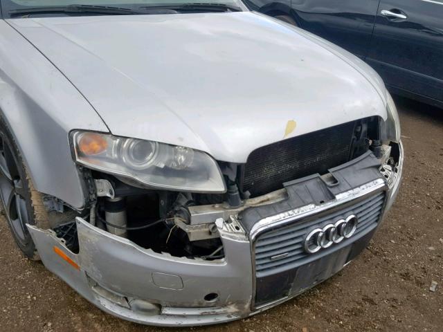 WAUDH48H97K029990 - 2007 AUDI A4 3.2 CAB SILVER photo 9