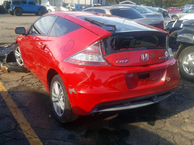 JHMZF1D42BS008728 - 2011 HONDA CR-Z RED photo 3