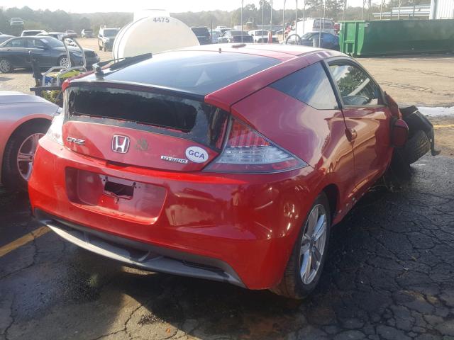 JHMZF1D42BS008728 - 2011 HONDA CR-Z RED photo 4