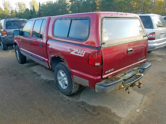 1GCDT13WX1K217947 - 2001 CHEVROLET S TRUCK S1 MAROON photo 3