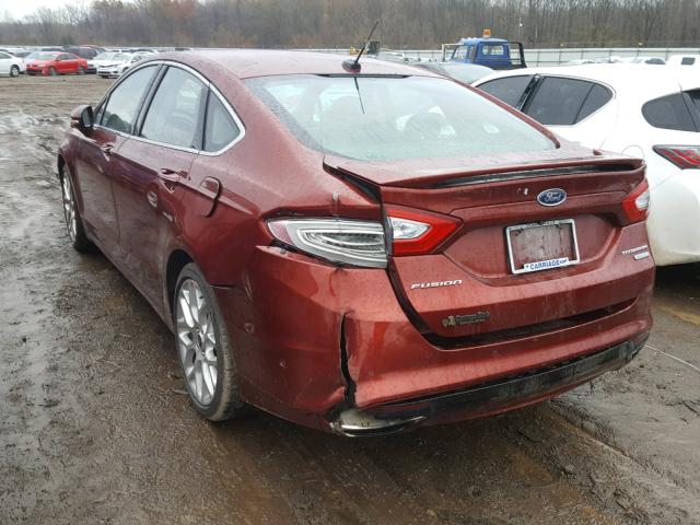 3FA6P0K92ER200280 - 2014 FORD FUSION TIT RED photo 3