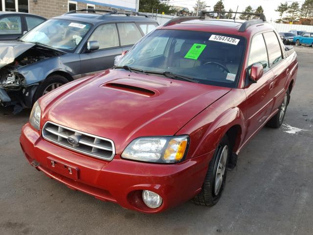 4S4BT63C955105344 - 2005 SUBARU BAJA TURBO RED photo 2