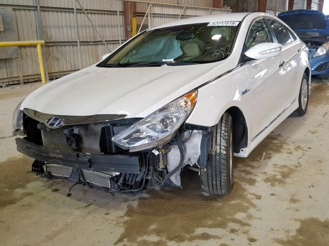 KMHEC4A49FA133781 - 2015 HYUNDAI SONATA HYB WHITE photo 2