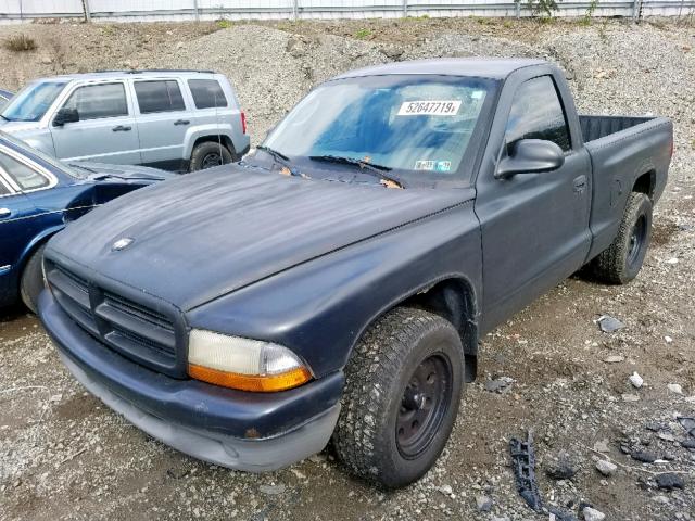 1B7FL26P01S328235 - 2001 DODGE DAKOTA BLACK photo 2