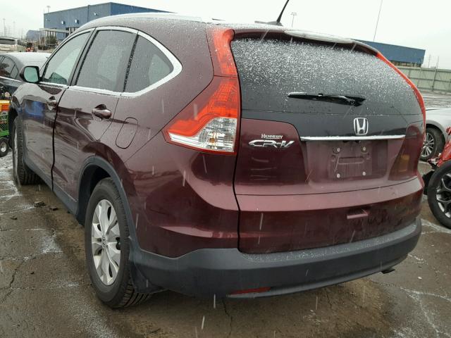 5J6RM3H73EL029488 - 2014 HONDA CR-V EXL BURGUNDY photo 3