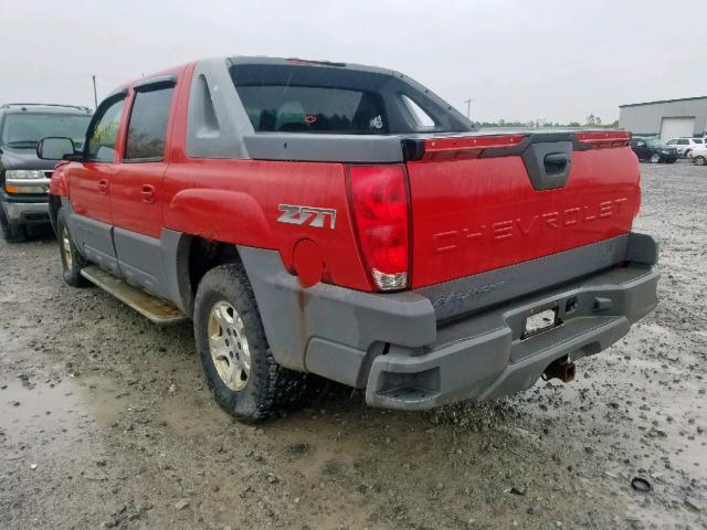 3GNEK13T52G279060 - 2002 CHEVROLET AVALANCHE RED photo 3