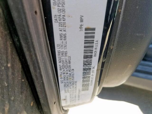 4S4BP61C067360011 - 2006 SUBARU LEGACY OUT BLACK photo 10