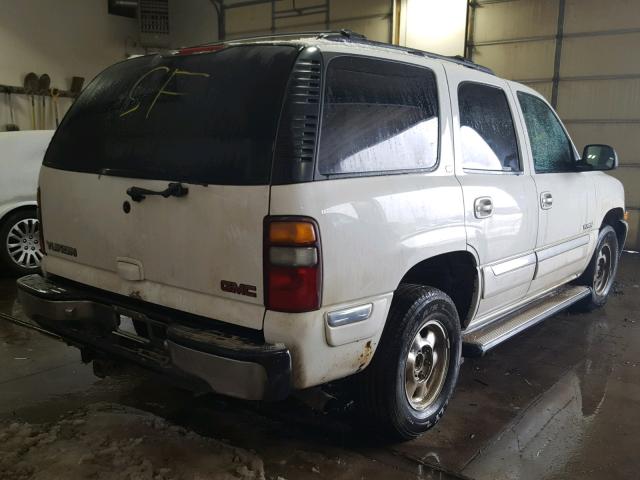 1GKEK13T71J271956 - 2001 GMC YUKON WHITE photo 4