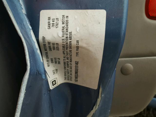 1G1NE52M6X6151462 - 1999 CHEVROLET MALIBU LS 蓝色 照片 10