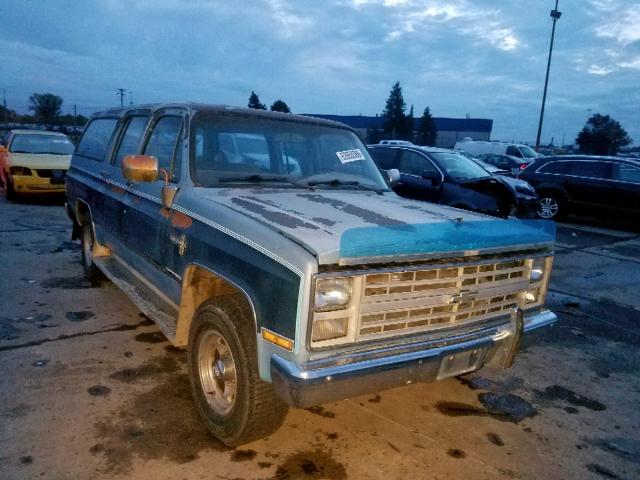 1GNGR26N4HF119267 - 1987 CHEVROLET SUBURBAN R BLUE photo 1