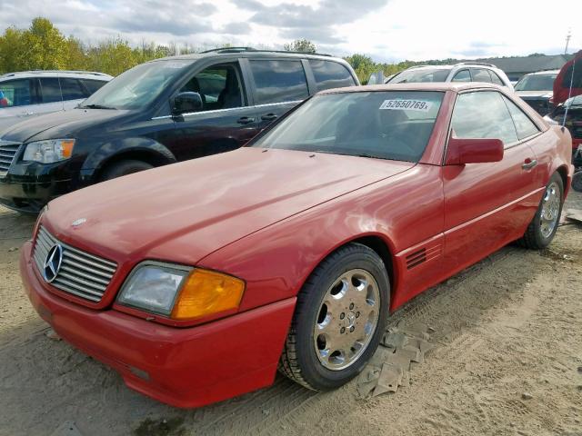 WDBFA66E3MF017535 - 1991 MERCEDES-BENZ 500 SL RED photo 2