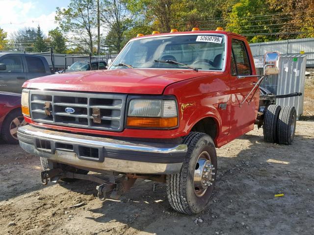 1FDLF47F5SEA80877 - 1995 FORD F SUPER DU RED photo 2