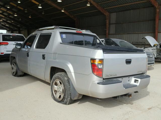 2HJYK16298H522575 - 2008 HONDA RIDGELINE SILVER photo 3