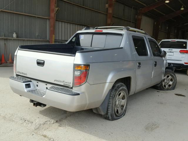 2HJYK16298H522575 - 2008 HONDA RIDGELINE SILVER photo 4