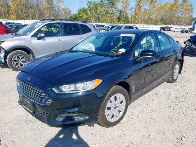 3FA6P0G76ER238487 - 2014 FORD FUSION S GREEN photo 2