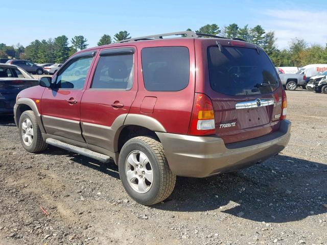 4F2YZ94164KM29881 - 2004 MAZDA TRIBUTE LX BURGUNDY photo 3