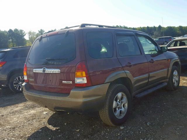 4F2YZ94164KM29881 - 2004 MAZDA TRIBUTE LX BURGUNDY photo 4