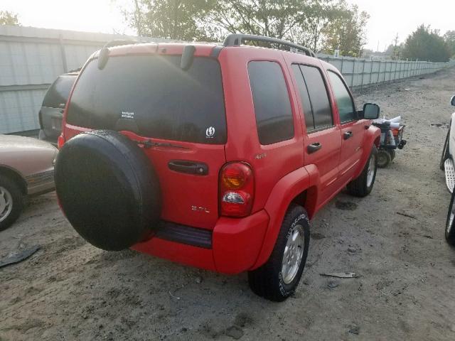 1J4GL58KX2W177366 - 2002 JEEP LIBERTY LI RED photo 4