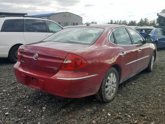 2G4WC582791225212 - 2009 BUICK LACROSSE C RED photo 4