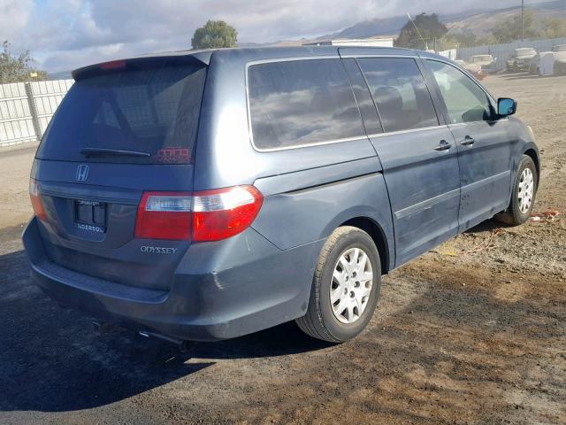 5FNRL38295B111628 - 2005 HONDA ODYSSEY LX BLUE photo 4