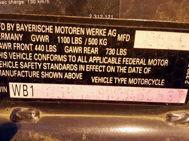 WB10554A8WZA50537 - 1998 BMW K1200 RS YELLOW photo 10