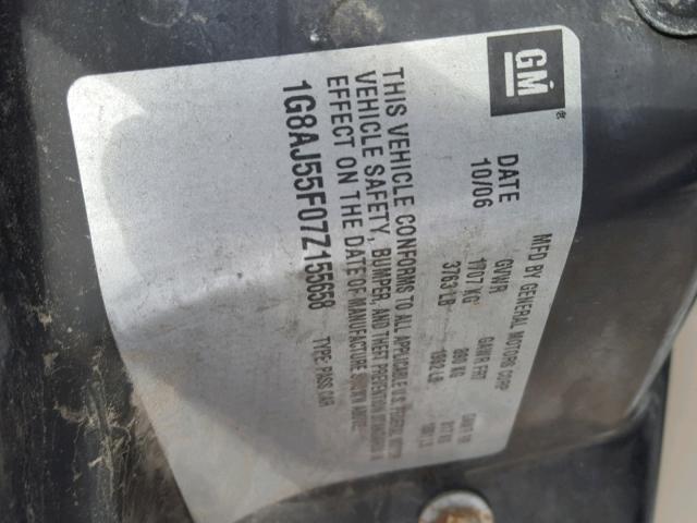 1G8AJ55F07Z155658 - 2007 SATURN ION LEVEL GREEN photo 10