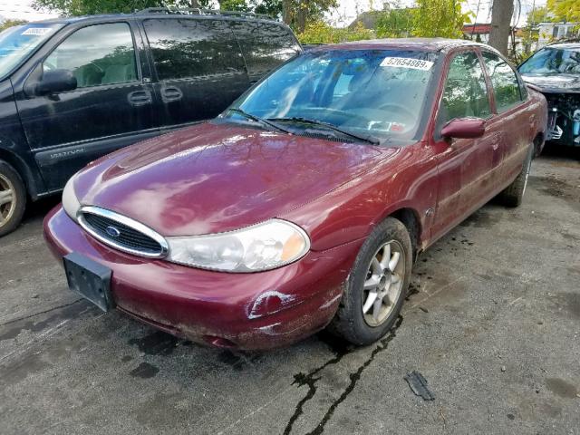 1FAFP66L3YK100321 - 2000 FORD CONTOUR SE MAROON photo 2