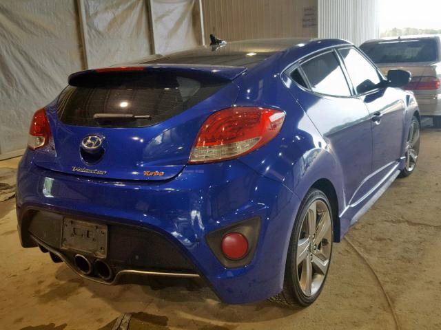 KMHTC6AE6DU175073 - 2013 HYUNDAI VELOSTER T BLUE photo 4