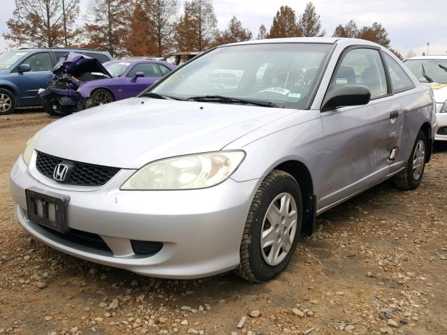 1HGEM22395L080029 - 2005 HONDA CIVIC DX V SILVER photo 2