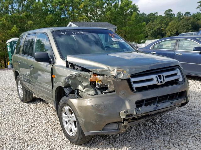 5FNYF28147B035310 - 2007 HONDA PILOT LX GREEN photo 1