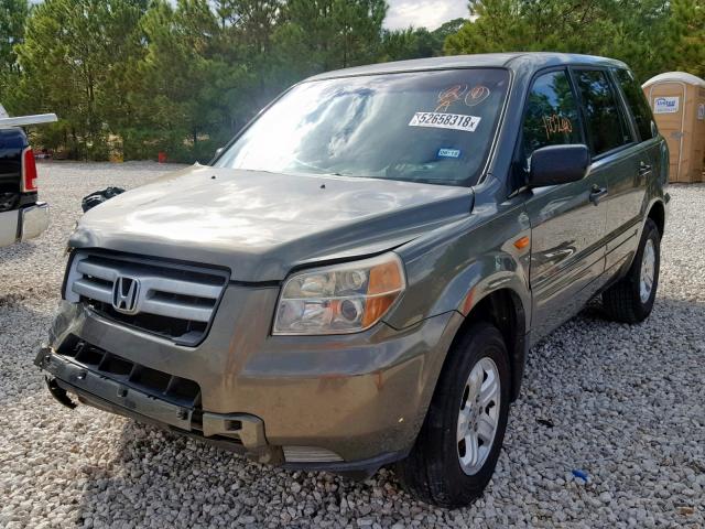 5FNYF28147B035310 - 2007 HONDA PILOT LX GREEN photo 2