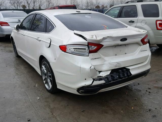 3FA6P0K91DR105742 - 2013 FORD FUSION TIT WHITE photo 3