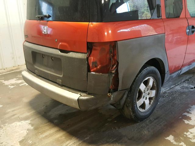 5J6YH28573L029919 - 2003 HONDA ELEMENT EX ORANGE photo 9