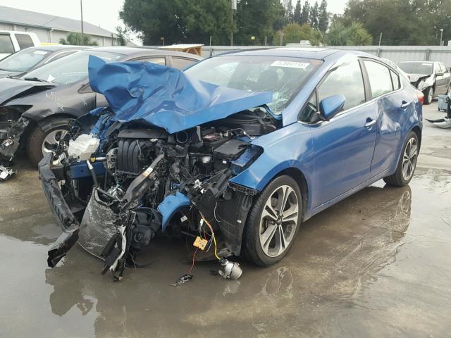 KNAFZ4A84E5175614 - 2014 KIA FORTE EX BLUE photo 2