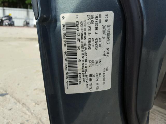 2C8GF68415R514037 - 2005 CHRYSLER PACIFICA T BLUE photo 10