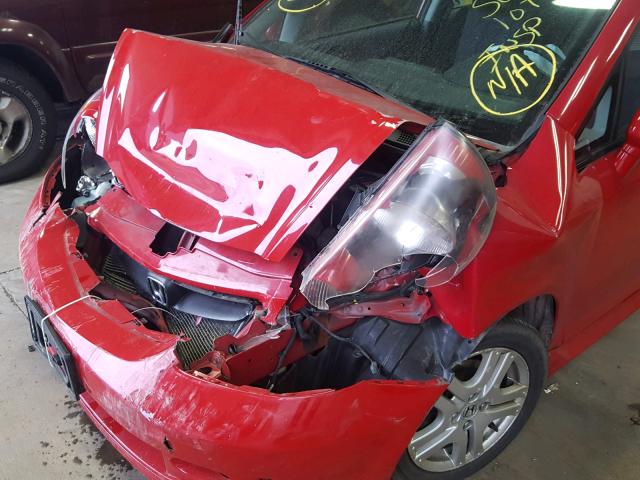 JHMGD38687S021463 - 2007 HONDA FIT S RED photo 9