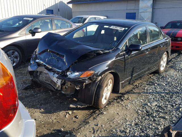 2HGFA16928H319265 - 2008 HONDA CIVIC EXL BLACK photo 2