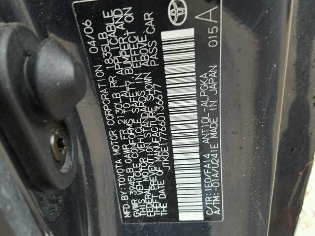 JTKDE177660136677 - 2006 TOYOTA SCION TC Boz foto 10