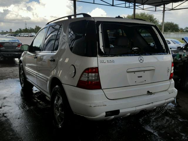 4JGAB54EX3A398068 - 2003 MERCEDES-BENZ ML 320 WHITE photo 3